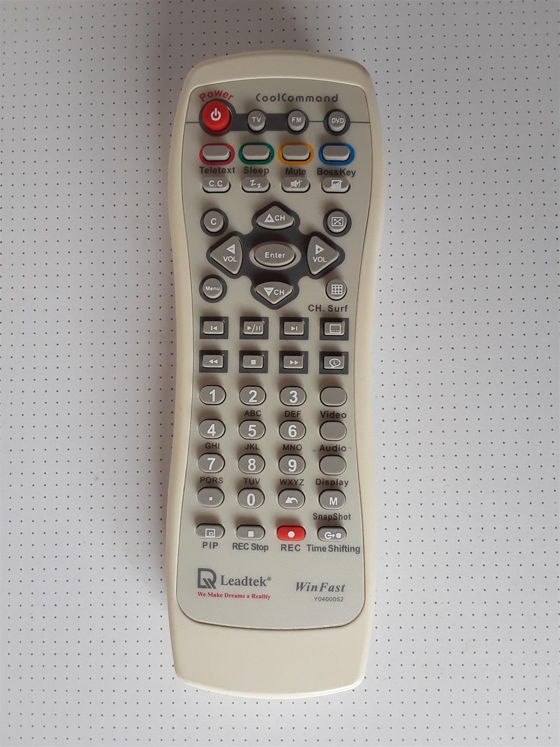 LeadTek Winfast TV tuner remote control. Used. LeadTek Winfast TV tuner remote control. Used.
