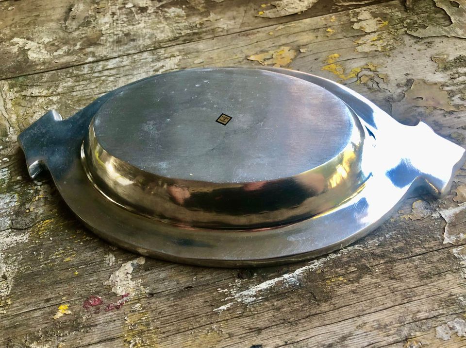 Beautiful Pewter snack serving tray made in India