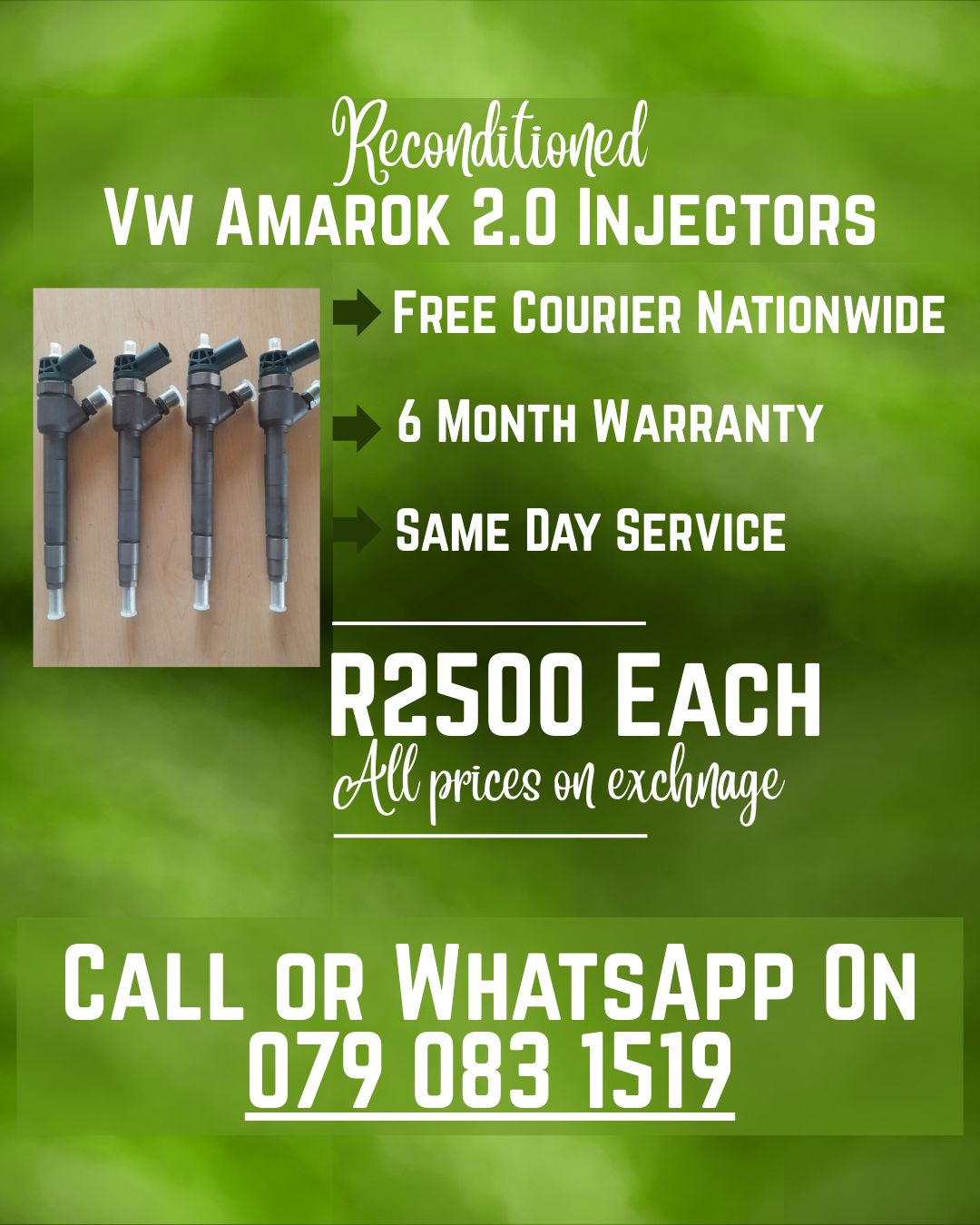 VW AMAROK 2.0 INJECTORS FOR SALE WITH WARRANTY INCLUDED - Private Seller VW AMAROK 2.0 INJECTORS FOR SALE WITH WARRANTY INCLUDED - Private Seller