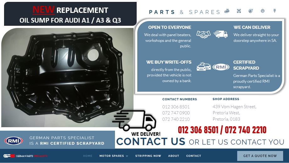 NEW Replacement Oil Sump For AUDI A1 / A3 & Q3 For Sale - Private Seller
