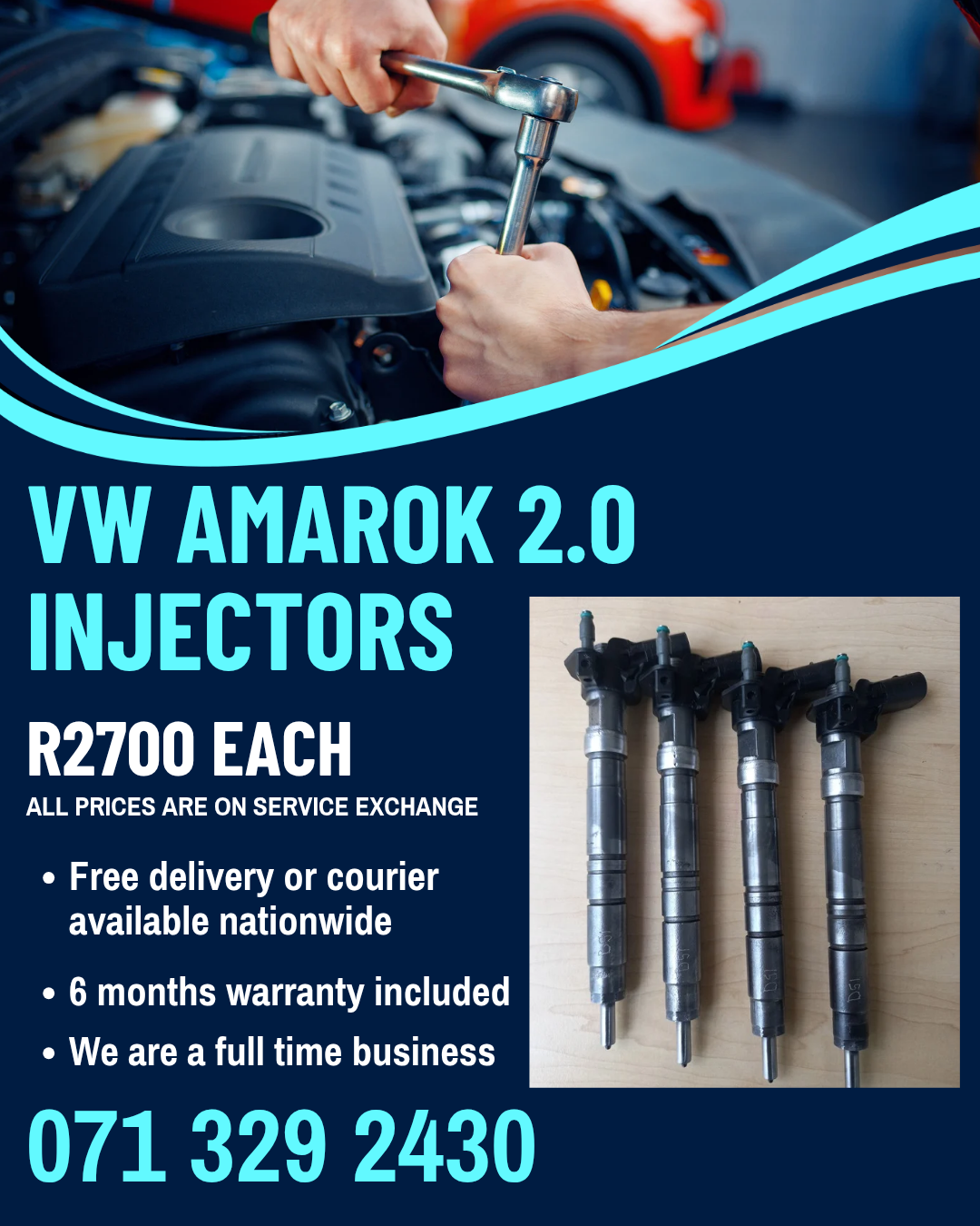VW AMAROK 2.0 DIESEL INJECTORS FOR SALE WITH WARRANTY - Private Seller VW AMAROK 2.0 DIESEL INJECTORS FOR SALE WITH WARRANTY - Private Seller
