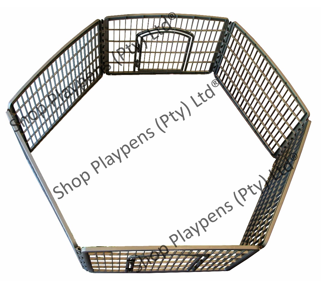 Grey pet playpen WITH extension kit® [Plastic]