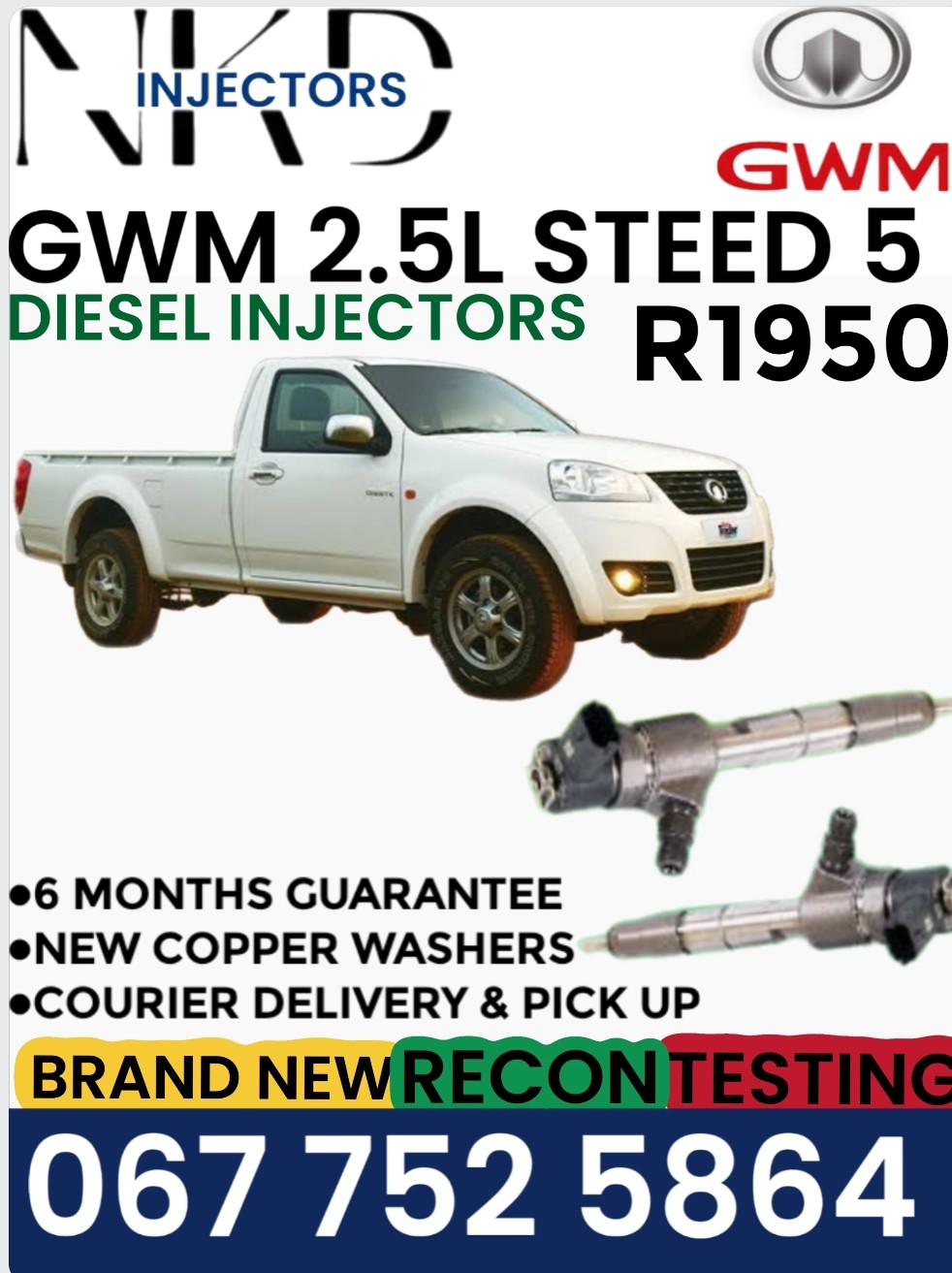 Gwm 2.5L STEED 5 Diesel injectors - Private Seller Gwm 2.5L STEED 5 Diesel injectors - Private Seller