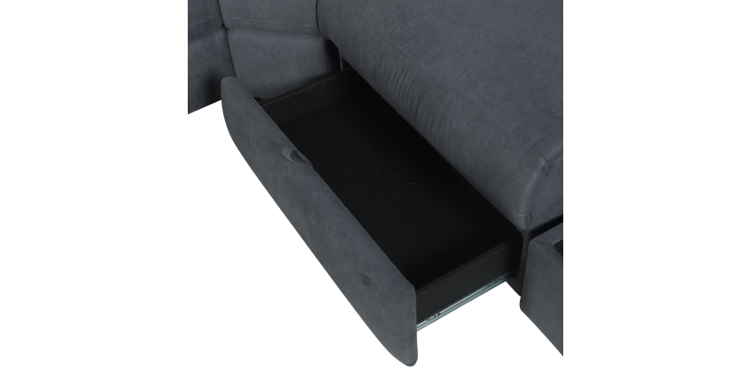 Nile 6 Piece Corner Lounge Suite in Fabric, Dark Grey