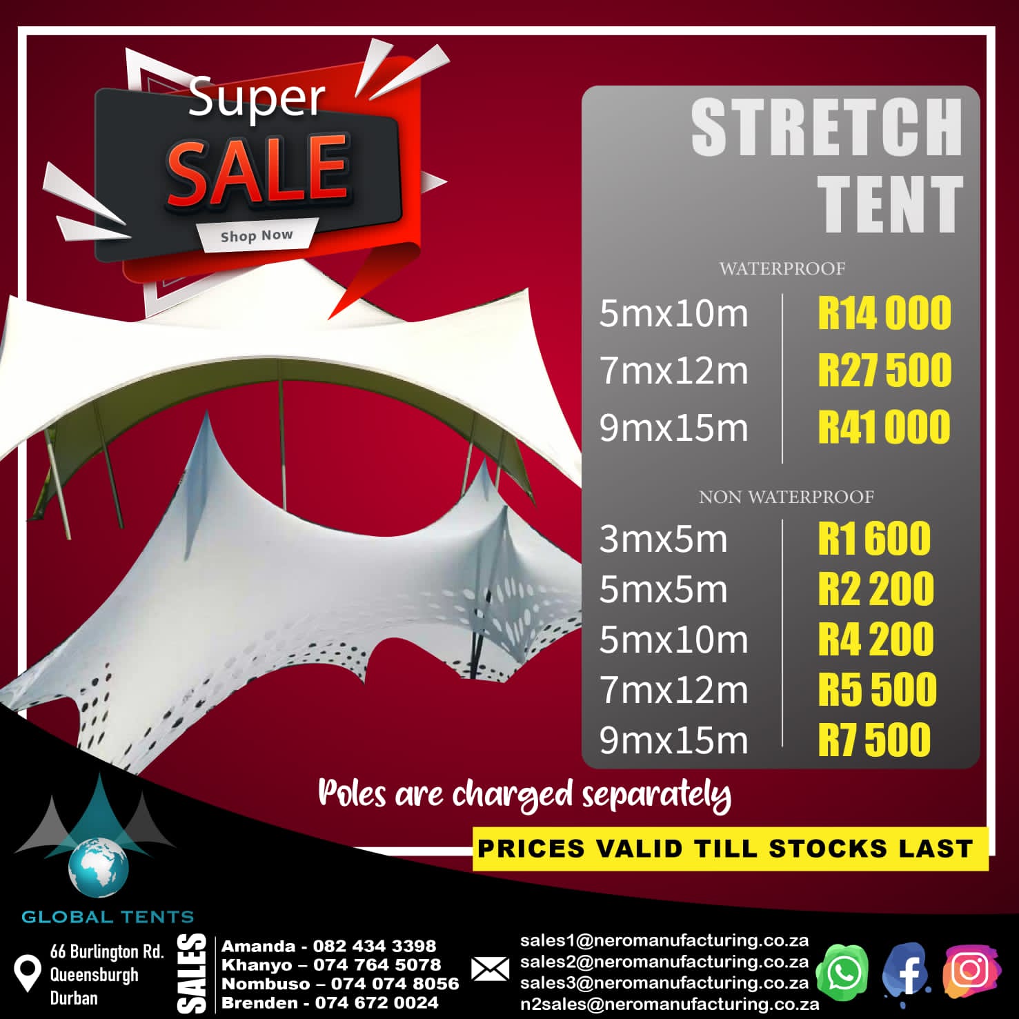 Stretch tents 
