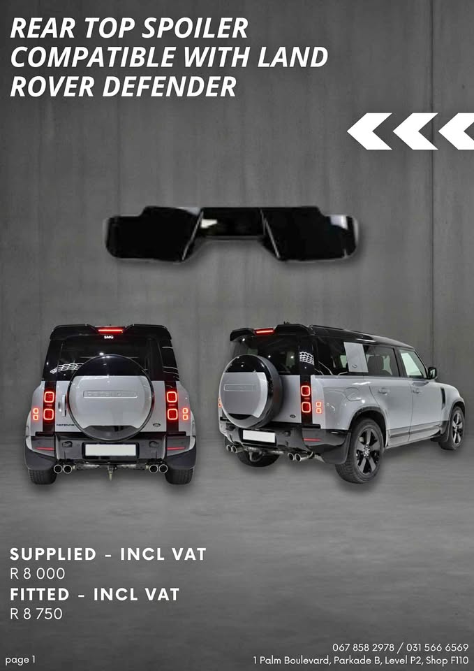 Rear Top Spoiler compatible with Land Rover Defender - Fitted - Private Seller Rear Top Spoiler compatible with Land Rover Defender - Fitted - Private Seller