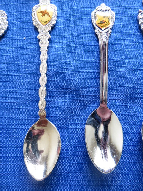 Collectible teaspoons with place names