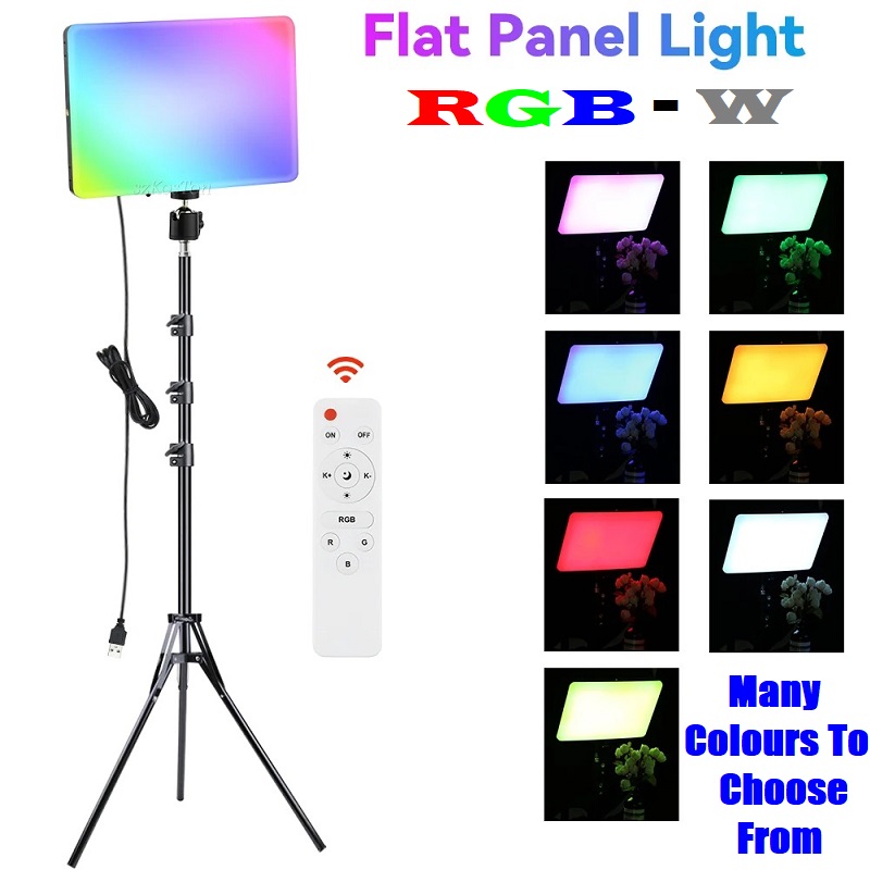 Professional Video & Photo MultiColour RGBW Remote Controlled LED Light Kit. NEW