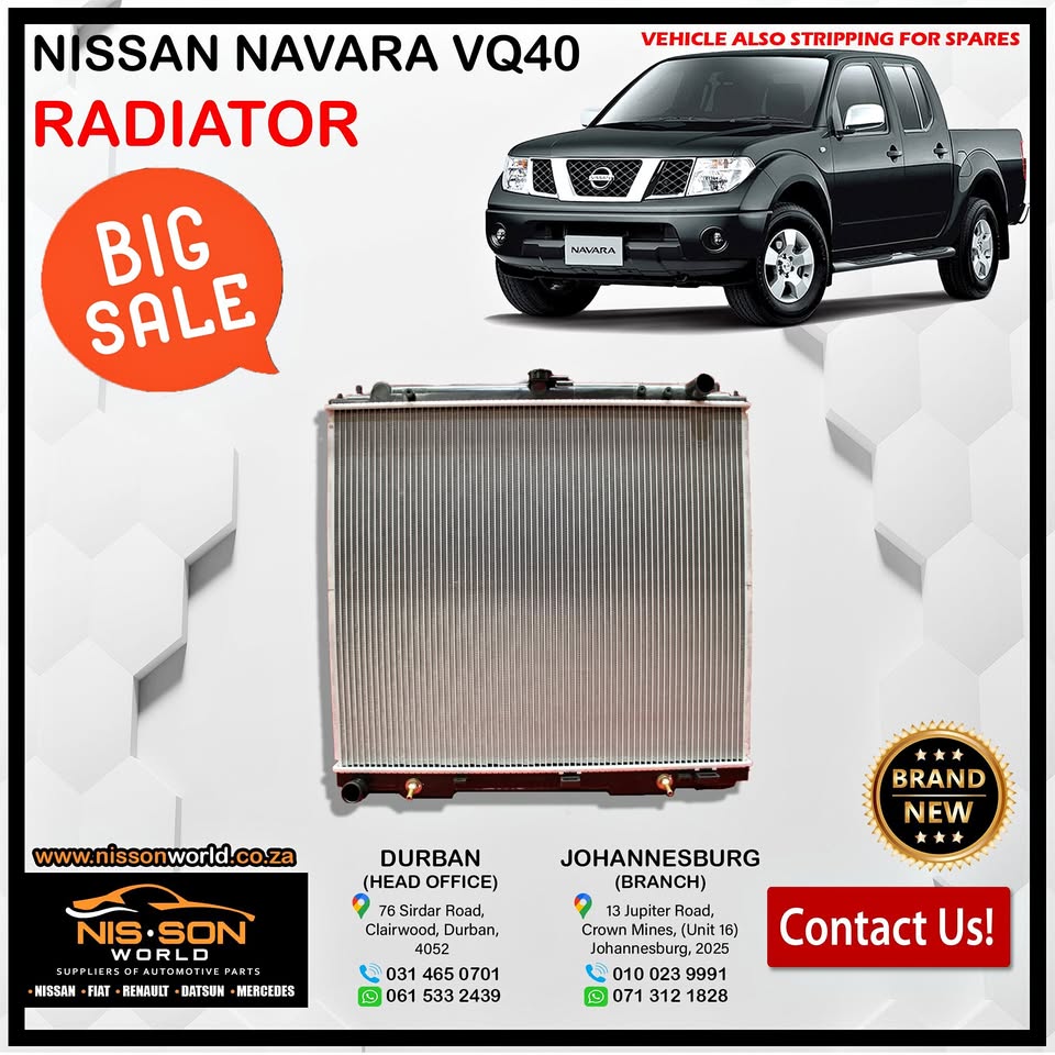 NISSAN NAVARA VQ40 RADIATOR - Private Seller NISSAN NAVARA VQ40 RADIATOR - Private Seller