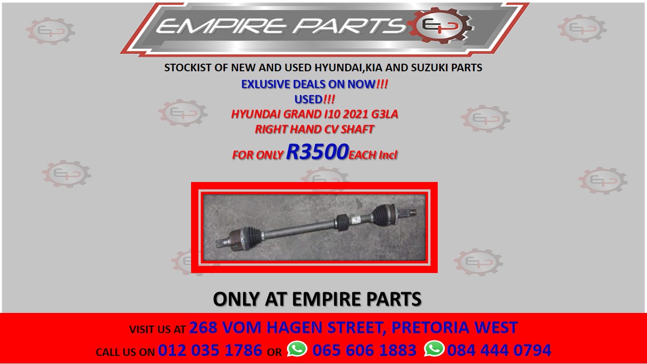 HYUNDAI GRAND I10 2021 G3LA RIGHT HAND CV SHAFT - Private Seller