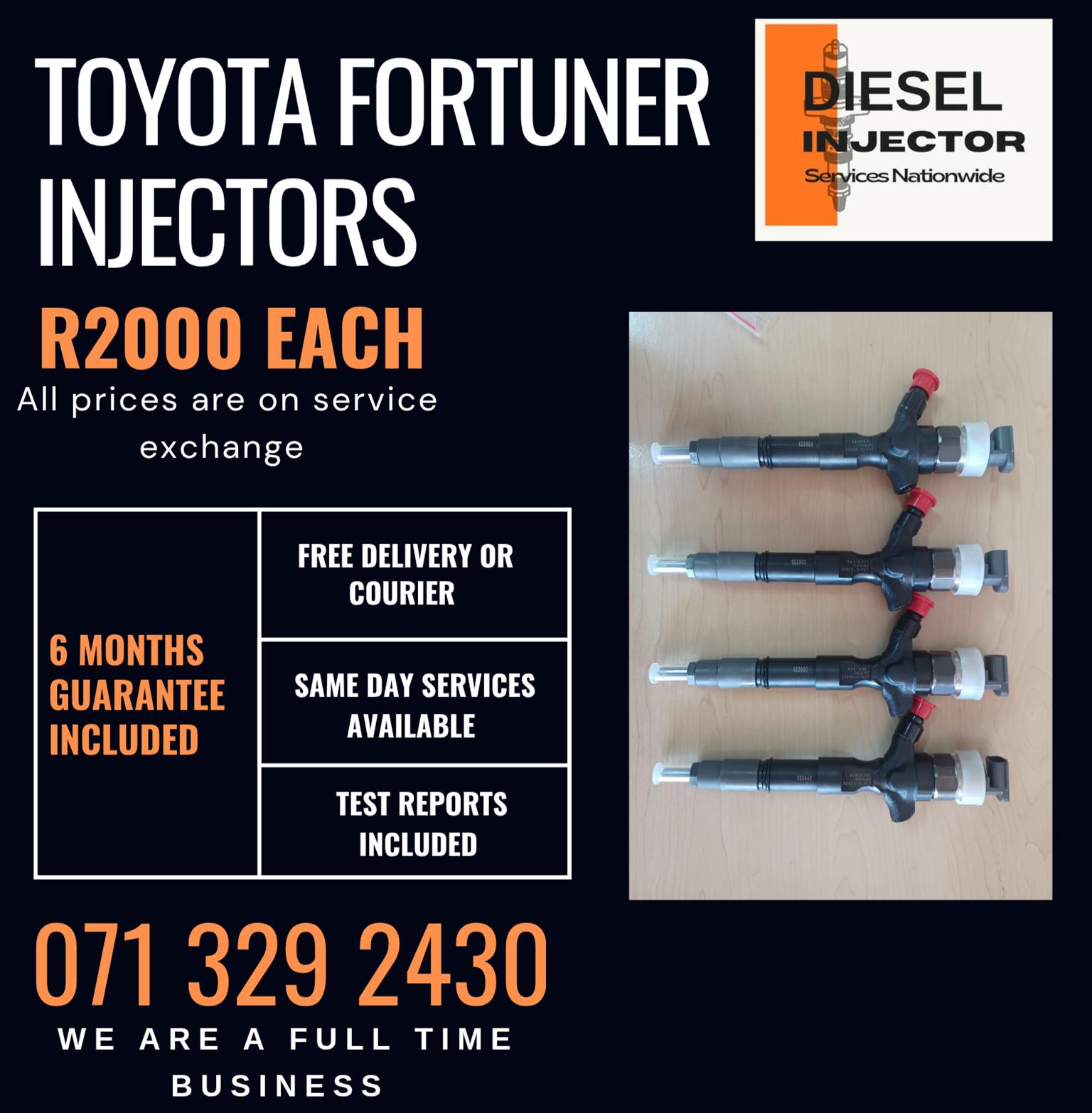 TOYOTA FORTUNER DIESEL INJECTORS FOR SALE WITH WARRANTY - Private Seller
