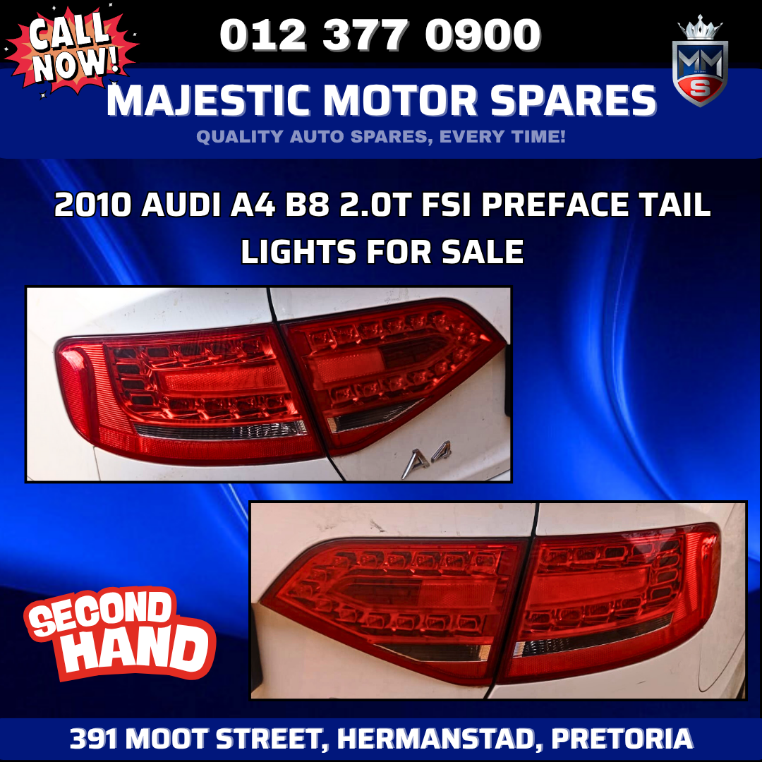 2010 Audi A4 B8 2.0T FSI Preface Tail Lights for Sale – Used - Private Seller 2010 Audi A4 B8 2.0T FSI Preface Tail Lights for Sale – Used - Private Seller