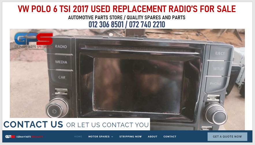 VW Polo 6 TSI 2017 used replacement radios for sale - Private Seller VW Polo 6 TSI 2017 used replacement radios for sale - Private Seller
