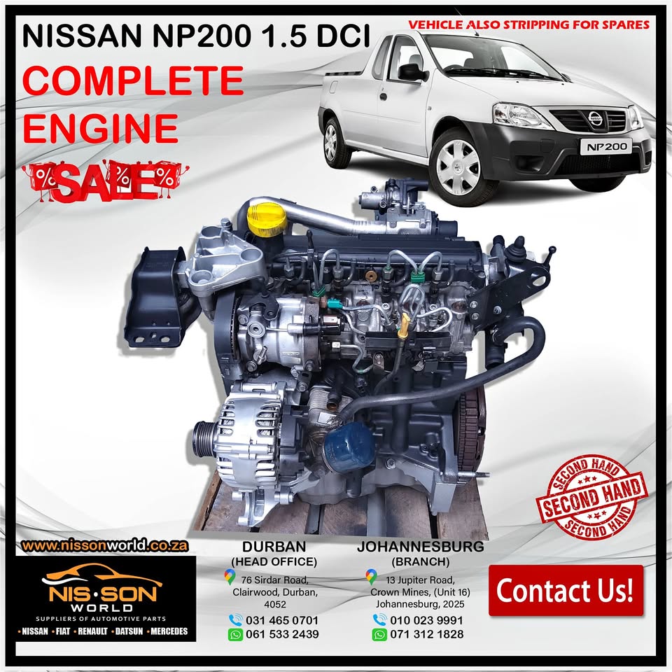 NISSAN NP200 1.5 DCI COMPLETE ENGINE - Private Seller NISSAN NP200 1.5 DCI COMPLETE ENGINE - Private Seller
