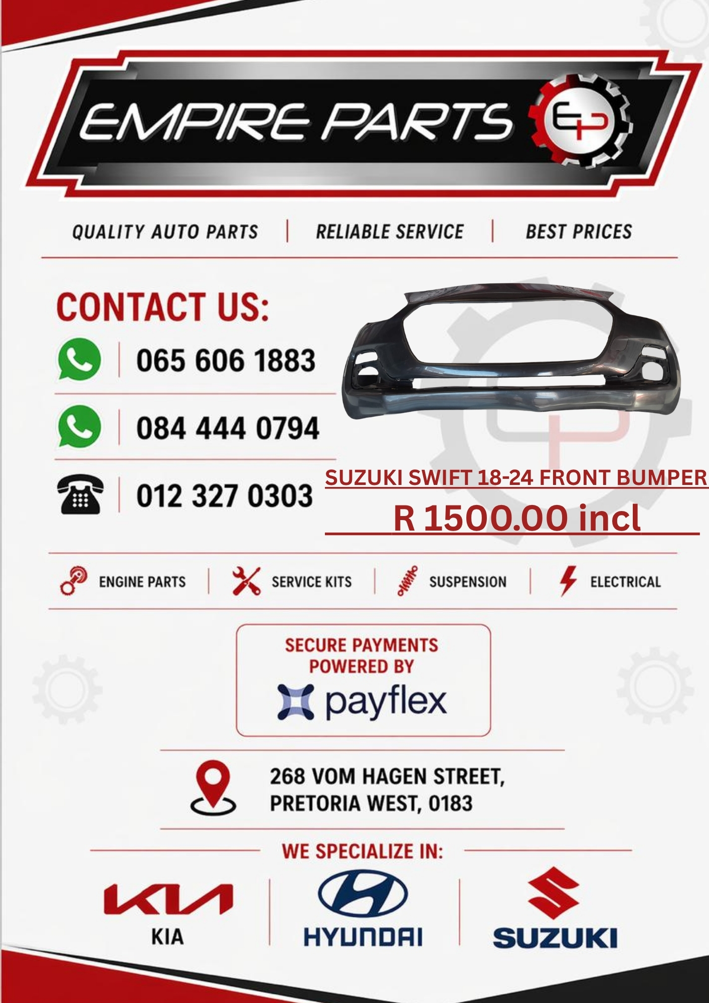 SUZUKI SWIFT 2018-2024 FRONT BUMPER NEW FOR SALE - Private Seller SUZUKI SWIFT 2018-2024 FRONT BUMPER NEW FOR SALE - Private Seller