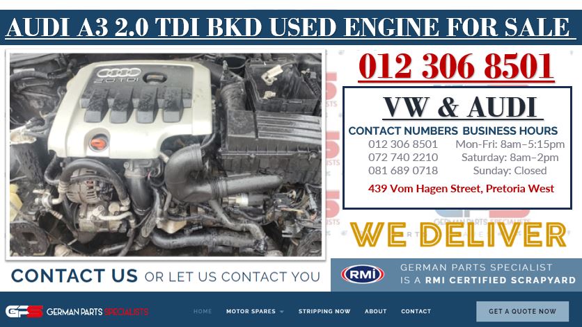 AUDI A3 2.0 TDI BKD USED ENGINE FOR SALE - Private Seller