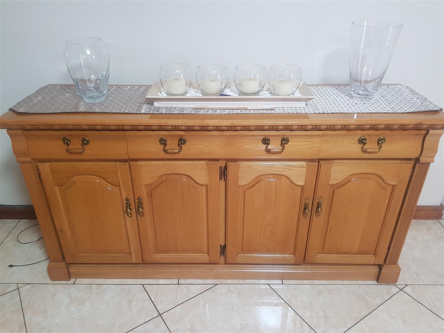 oak dining table chairs and sideboard