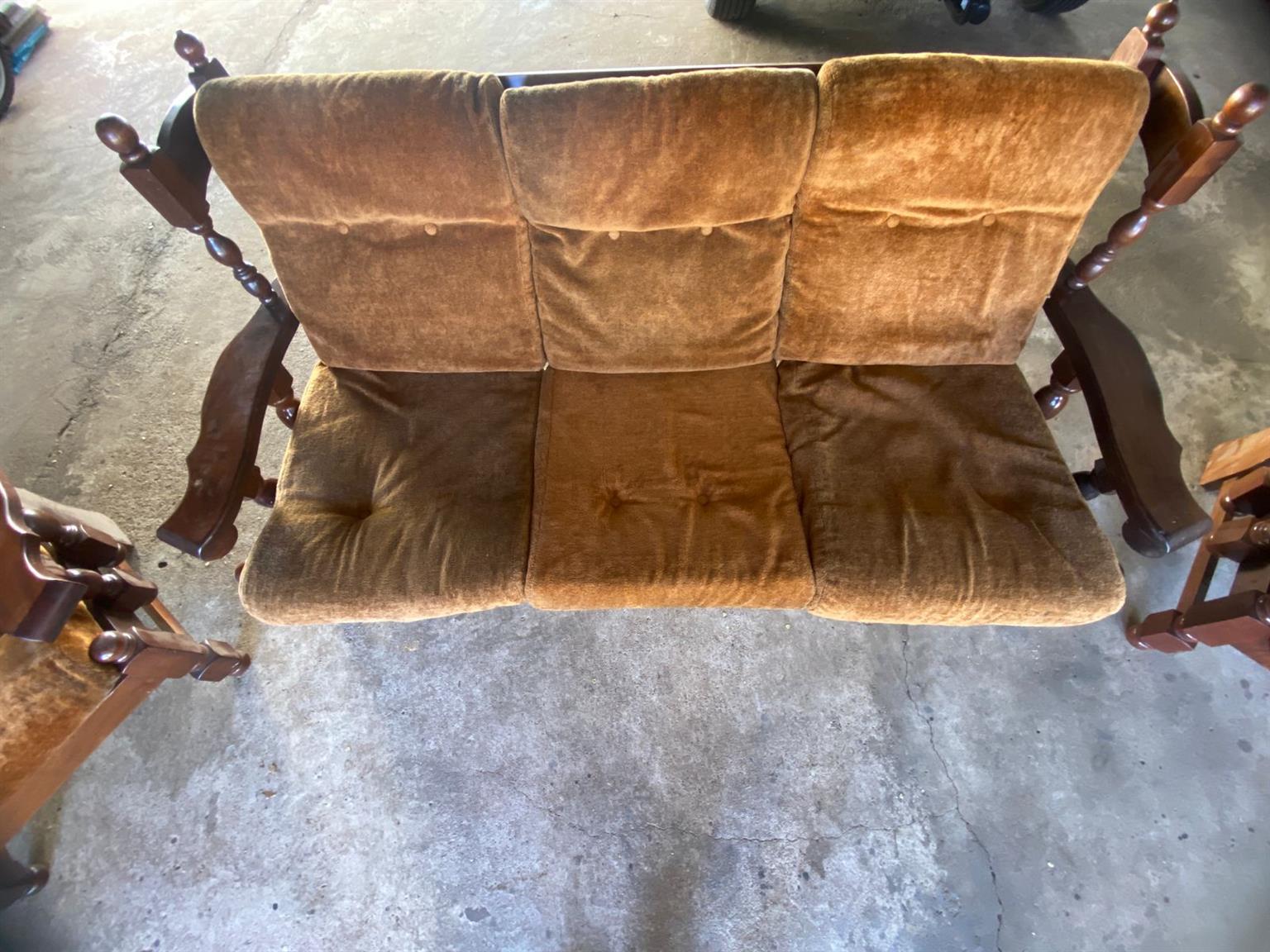 Solid Imbuya woof lounge suite for sale