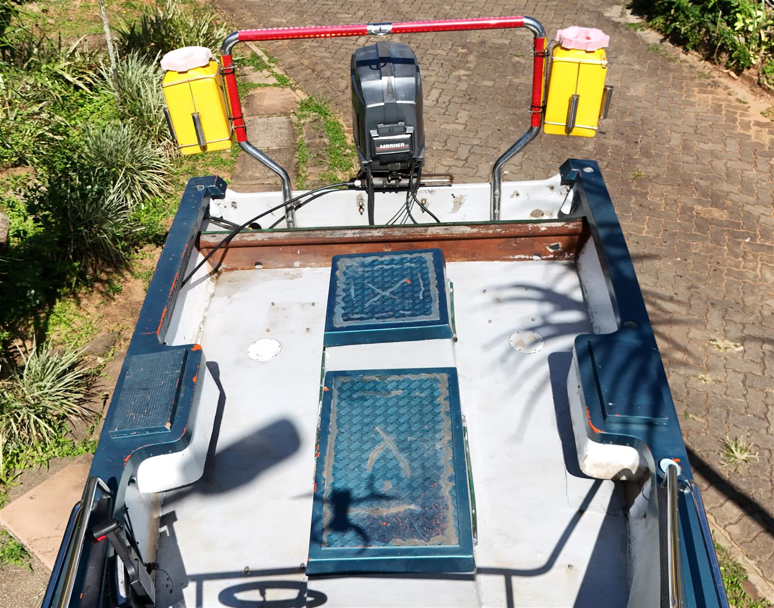 Fishing Boat with 90hp Mariner 2-Stroke Trim Tilt Outboard Motor - 90% Complete