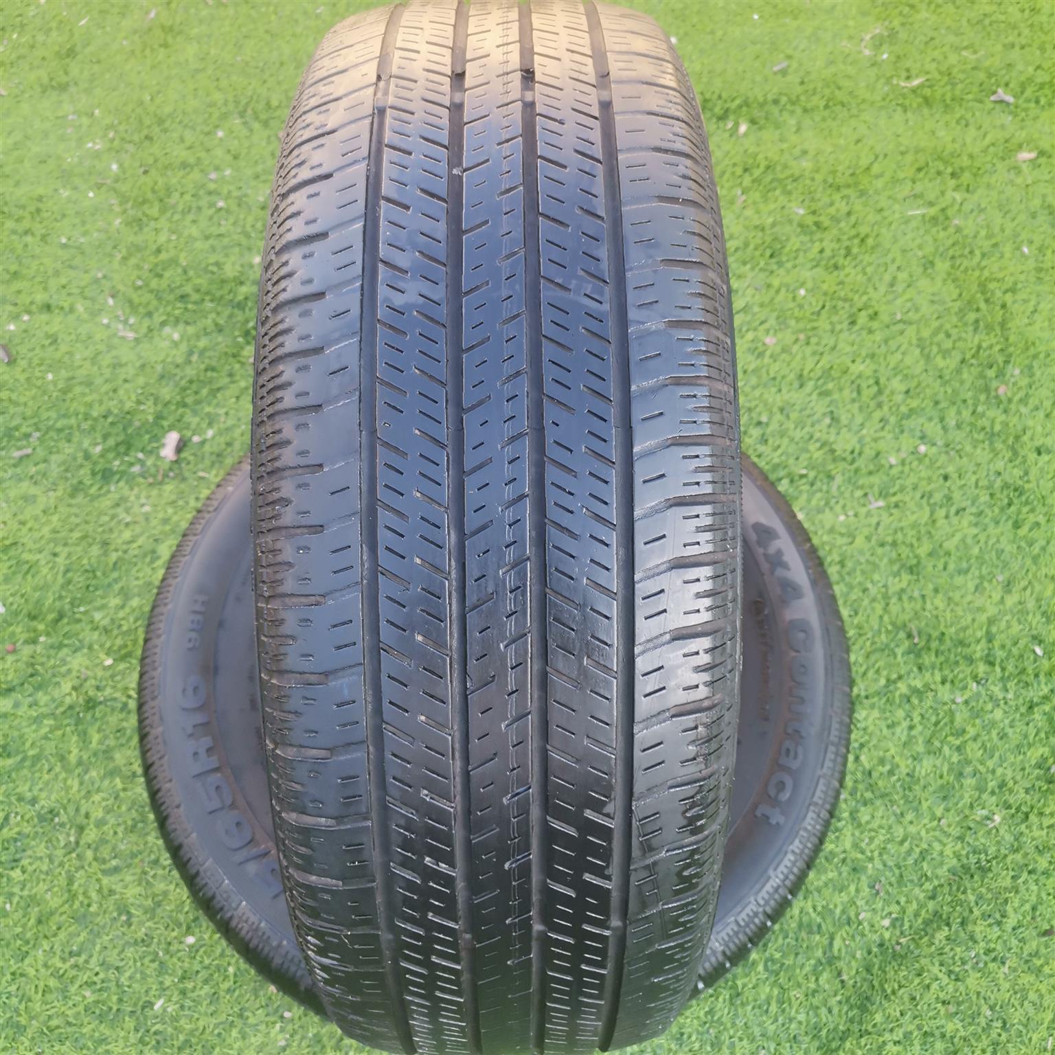 2x Good Used Continental 4x4 Contact Spare Tyres Available For Sale-215/65/16. - Private Seller