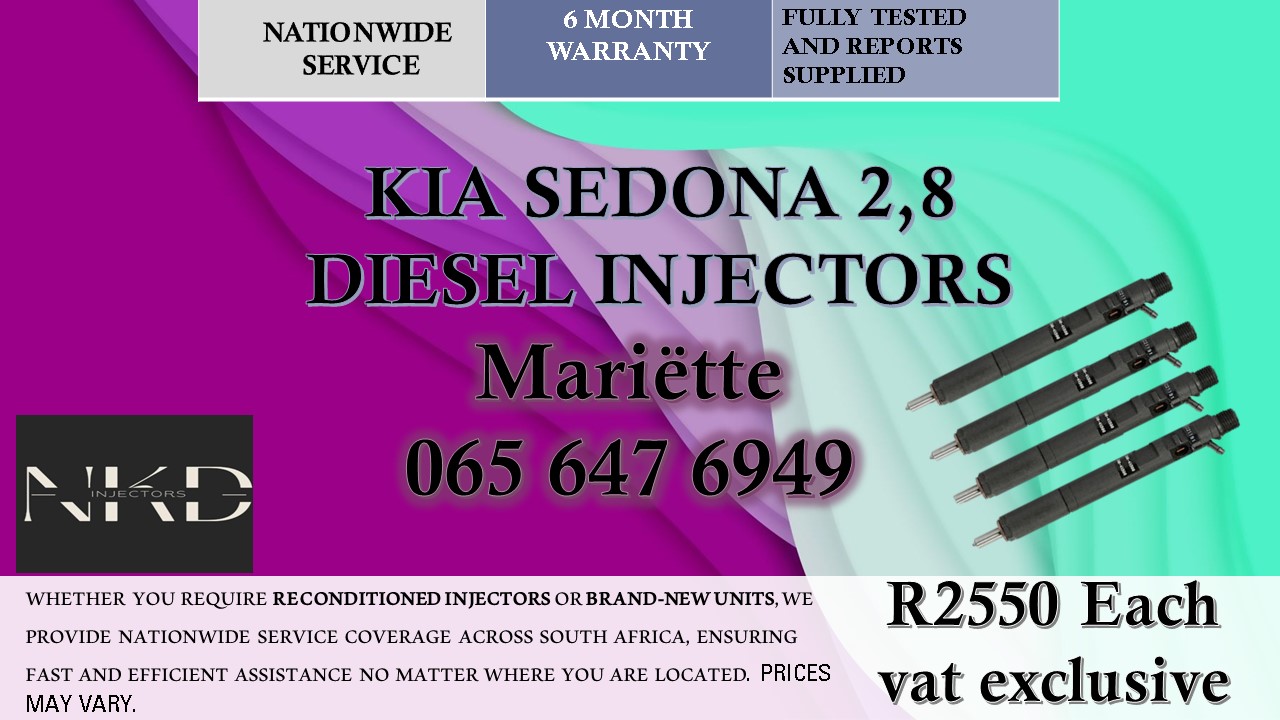 50% DEPOSIT ON BRAND NEW INJECTORS KIA SEDONA 2.8 - Private Seller 50% DEPOSIT ON BRAND NEW INJECTORS KIA SEDONA 2.8 - Private Seller