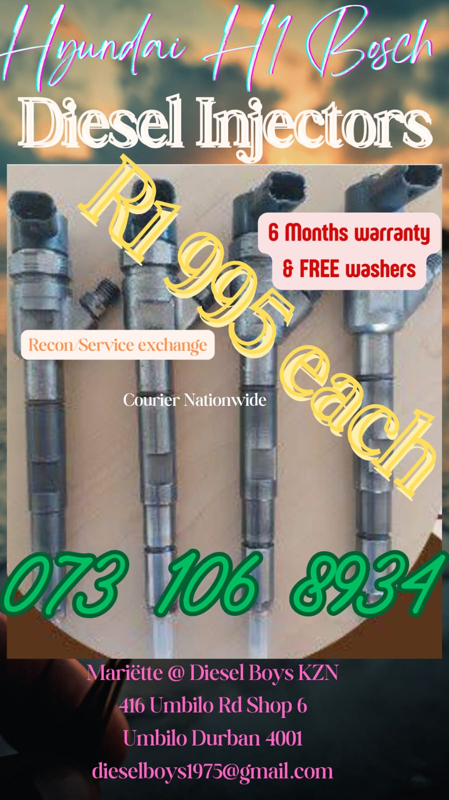 Hyundai H1 Bosch DIESEL INJECTORS - Private Seller