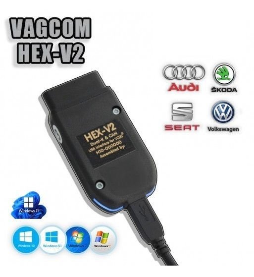2024 VCDS VAGCOM Interface VAG HEX V2 Update 23.11 FOR VW For AUDI Skoda  Seat Multi-Language Car Autocom Diagnostics VAGOM Tools