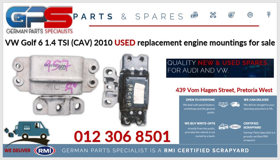 VW Golf 6 1.4 TSI (CAV) 2010 used replacement engine mountings for sale - Private Seller VW Golf 6 1.4 TSI (CAV) 2010 used replacement engine mountings for sale - Private Seller