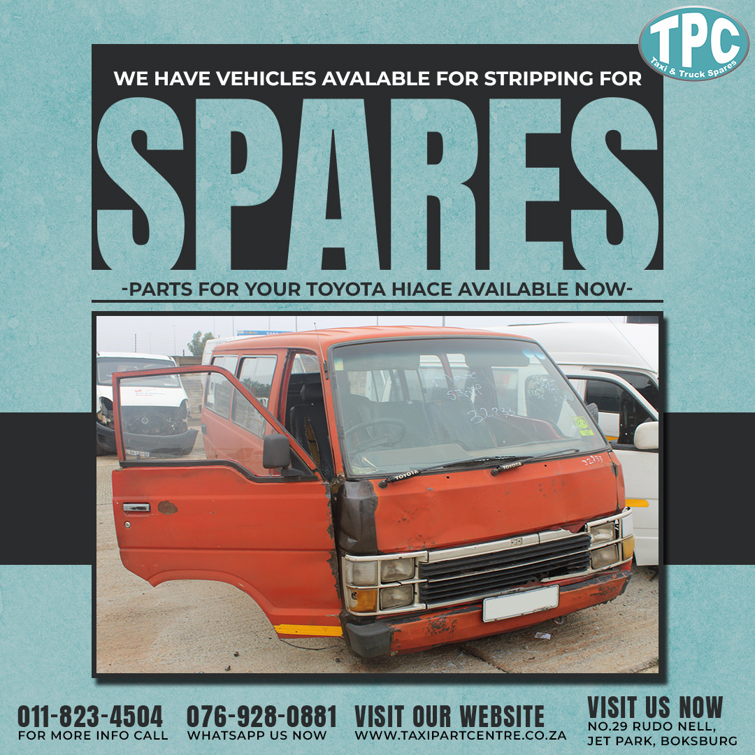 We have vehicles available for stripping for spares including Toyota Hiace - Private Seller