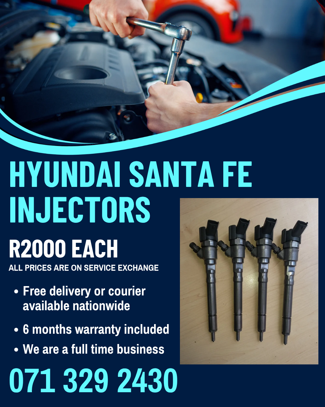 HYUNDAI SANTA FE INJECTORS FOR SALE WITH WARRANTY - Private Seller HYUNDAI SANTA FE INJECTORS FOR SALE WITH WARRANTY - Private Seller