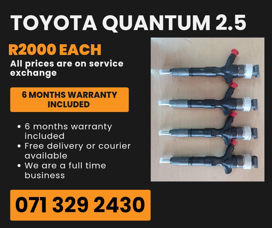 TOYOTA QUANTUM 2.5 INJECTORS FOR SALE WITH WARRANTY INCLUDED - Private Seller TOYOTA QUANTUM 2.5 INJECTORS FOR SALE WITH WARRANTY INCLUDED - Private Seller