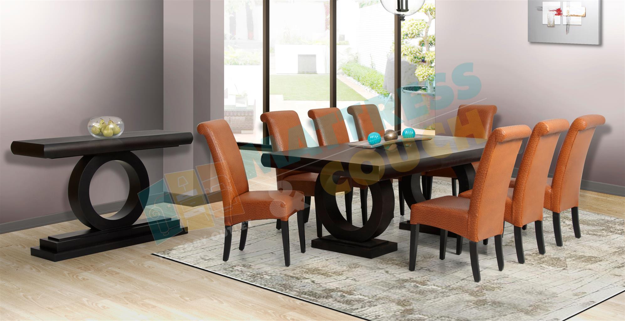 9 piece glass dining set