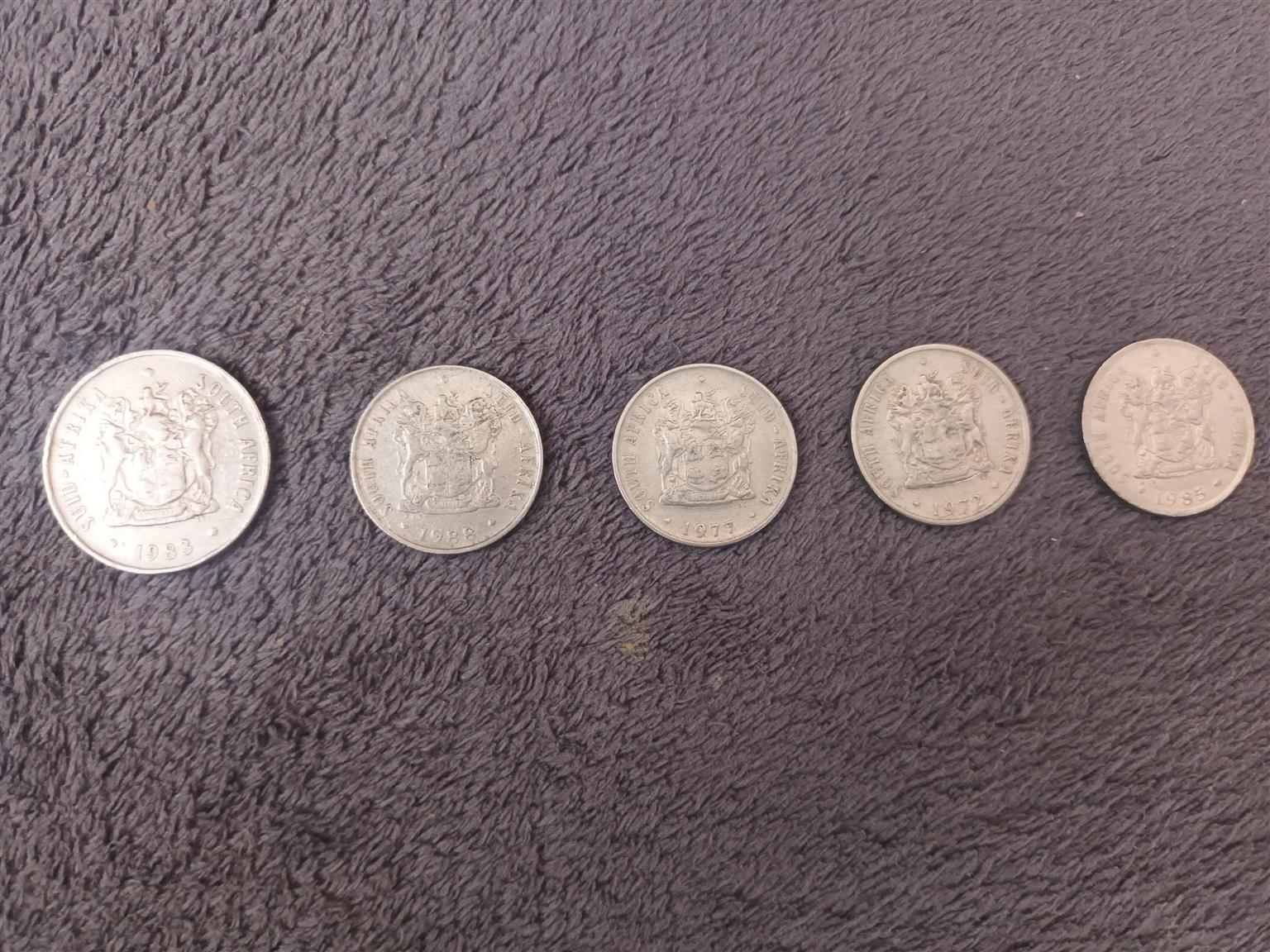 Old South African coins 1977-1988