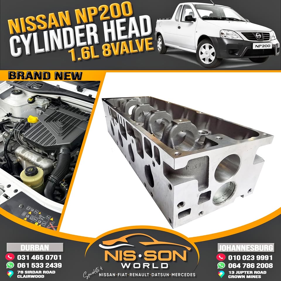 NISSAN NP200 CYLINDER HEAD 1.6L 8V NISSAN NP200 CYLINDER HEAD 1.6L 8V