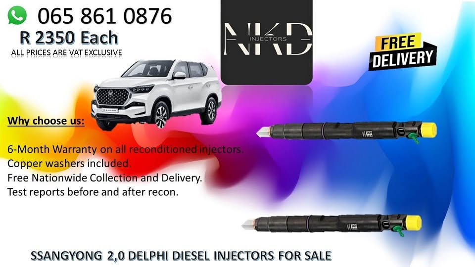 SSANGYONG DIESEL INJECTORS FOR SALE OR RECON IWTH WARRANTY