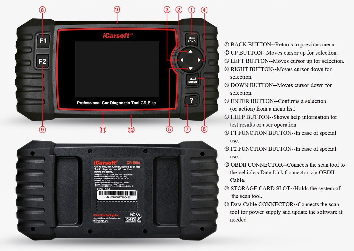 Car diagnostic ICarSoft CR Elilte Multifunction now in Stock!!