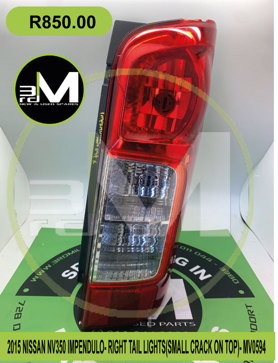 TAIL LIGHTS - RIGHT- NISSAN NV350 IMPENDULO - Private Seller TAIL LIGHTS - RIGHT- NISSAN NV350 IMPENDULO - Private Seller