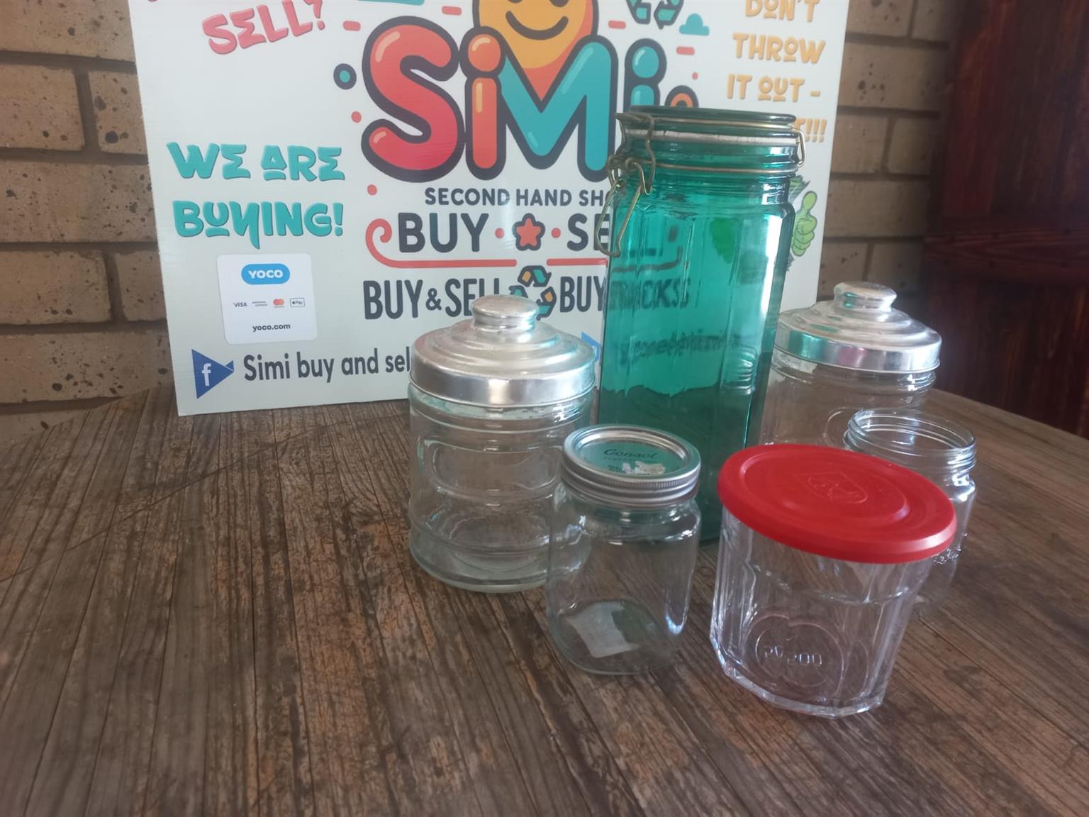 Various glassware jars