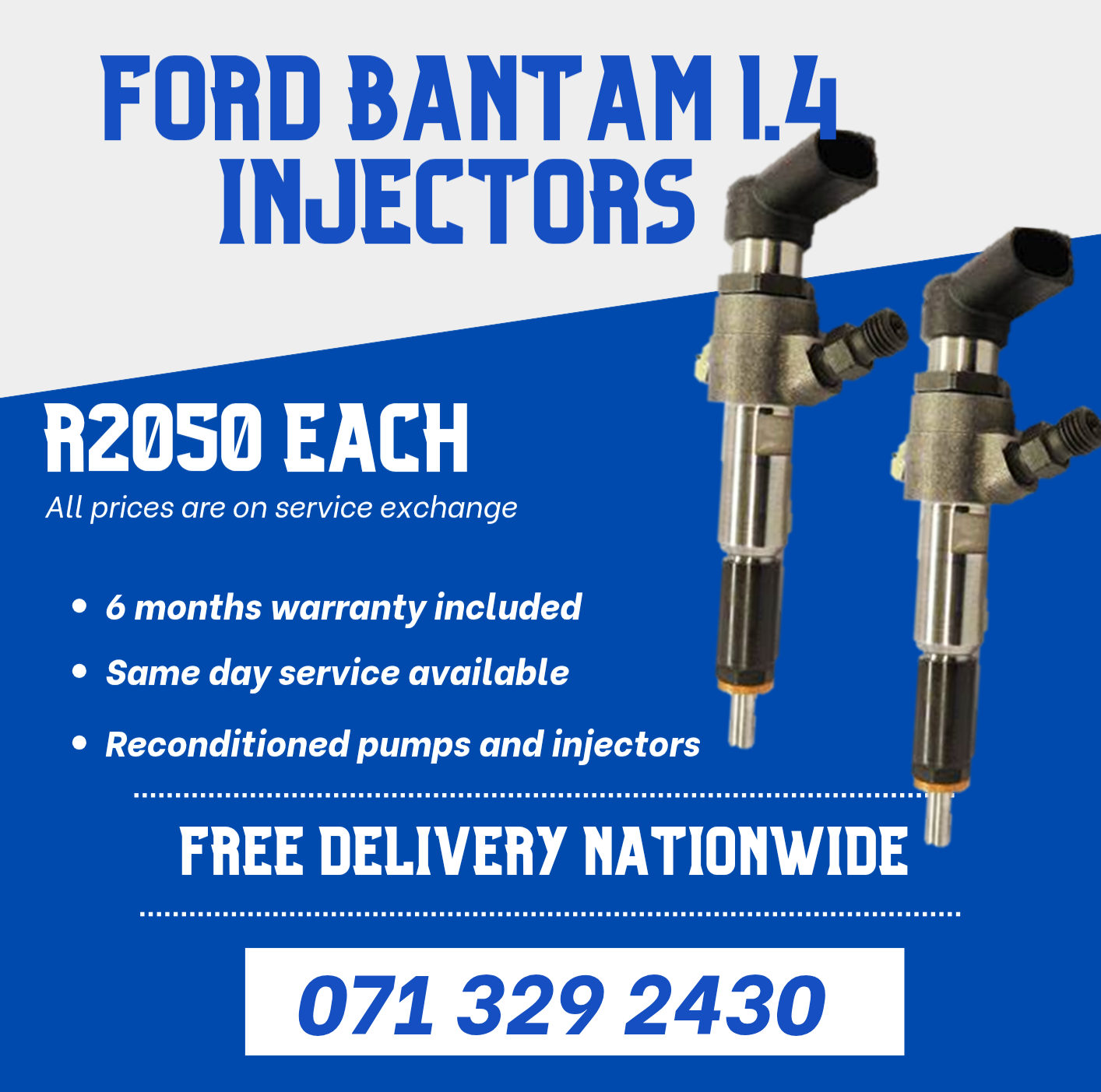 FORD BANTAM 1.4 INJECTORS FOR SALE WITH WARRANTY - Private Seller FORD BANTAM 1.4 INJECTORS FOR SALE WITH WARRANTY - Private Seller