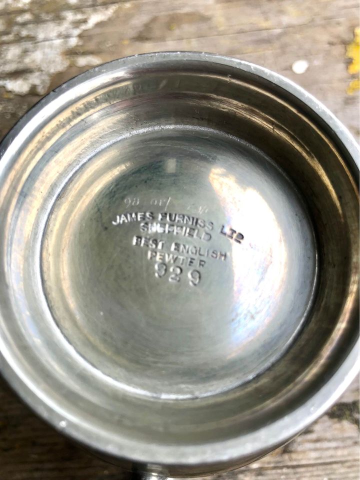 Silver plated tankard by James Furniss of Sheffield 929 hallmark - Best English Pewter (See Pics)