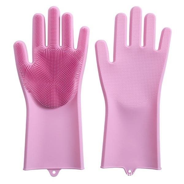 washing up gloves with scrubber