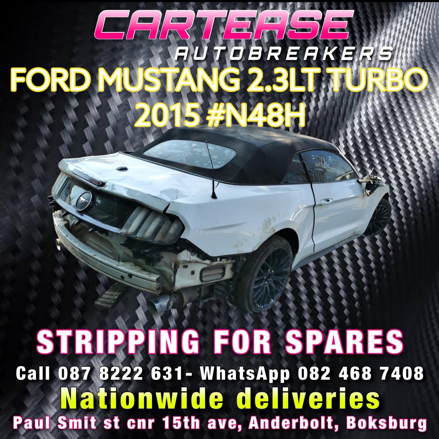 2015 FORD MUSTANG 2.3 TURBO #N48H SPARES - Private Seller