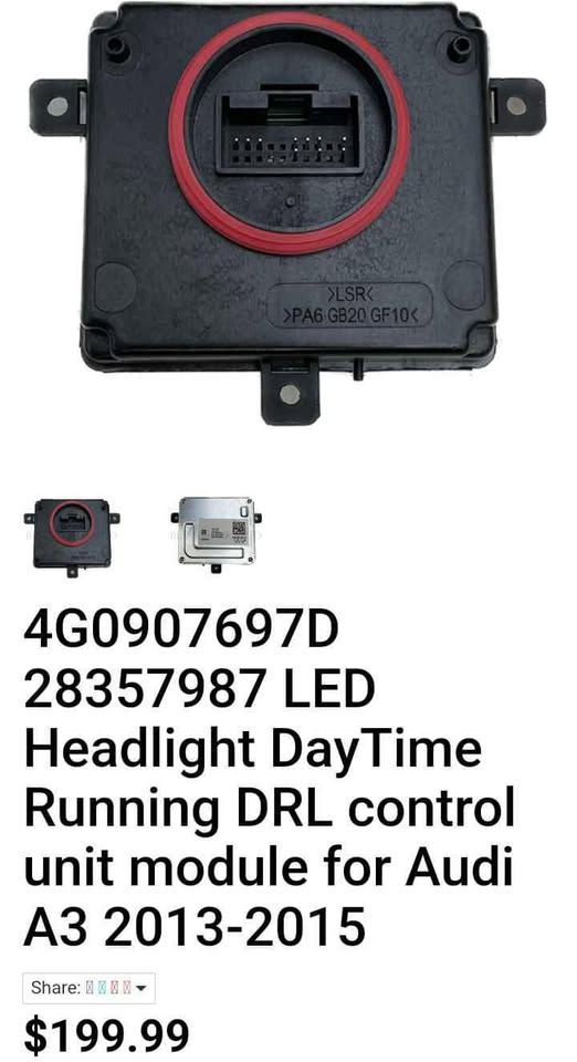 Audi Q3, Q5, A4 A5 A6 A8  LED DRL control unit ballast - 4G0907697D - Private Seller