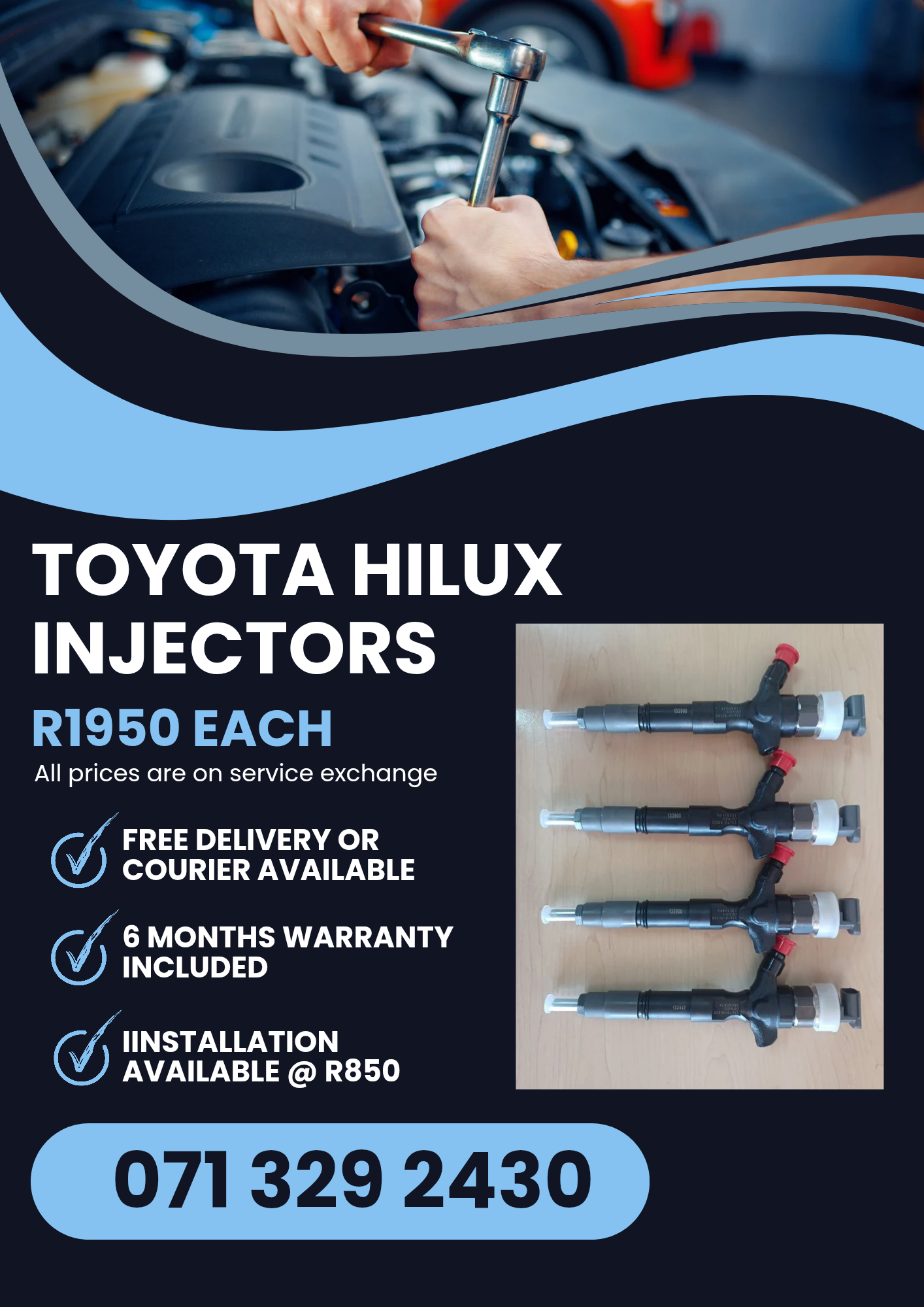 TOYOTA HILUX INJECTORS FOR SALE WITH WARRANTY - Private Seller TOYOTA HILUX INJECTORS FOR SALE WITH WARRANTY - Private Seller