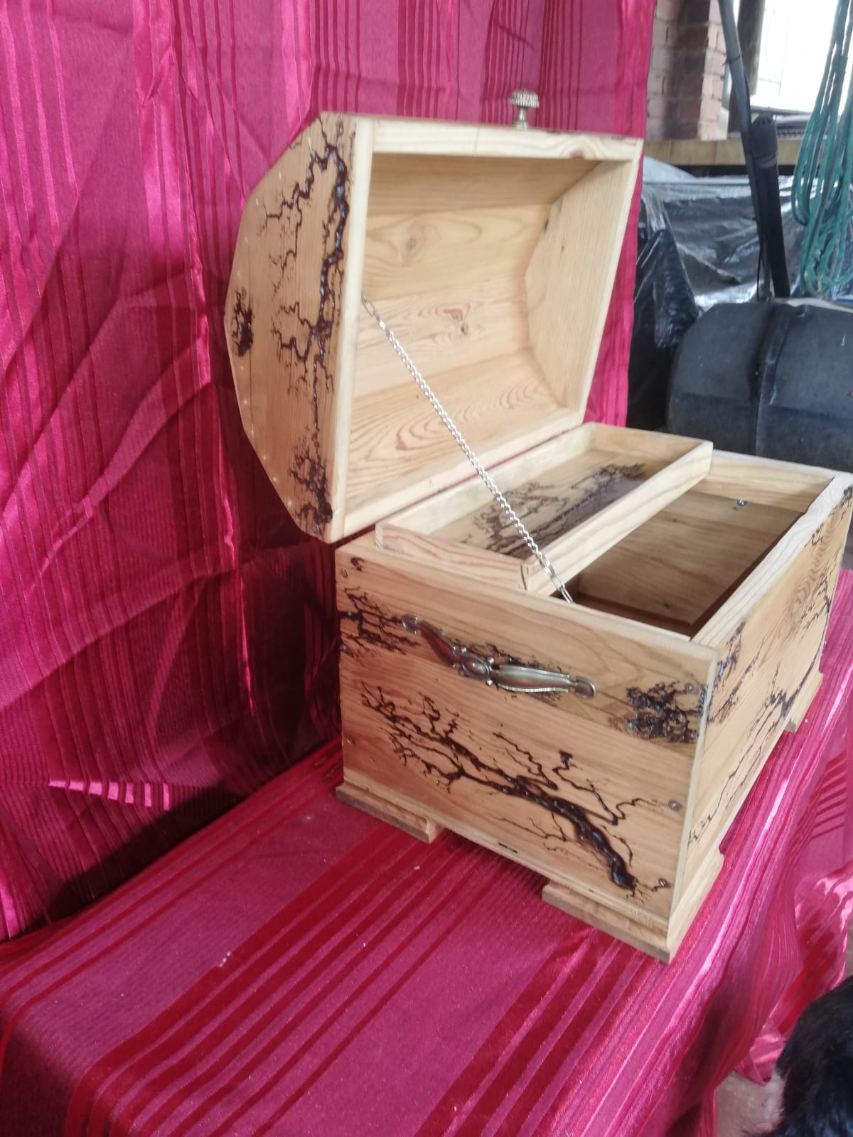 Solid Oregon Pine Wooden Jewellery Box