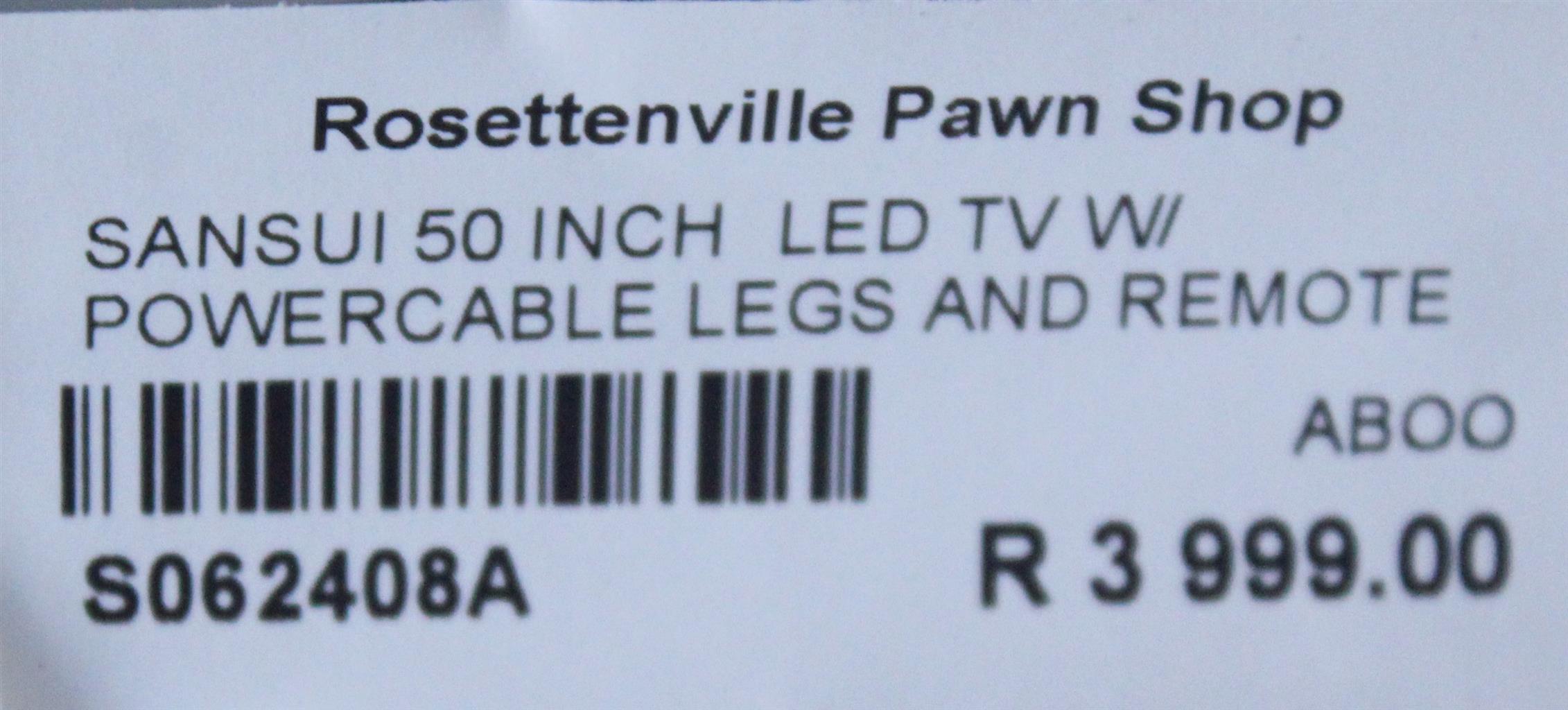 SANSUI 50 INCH LED TV W/POWERCABLE LEGS AND REMOTE S062408A