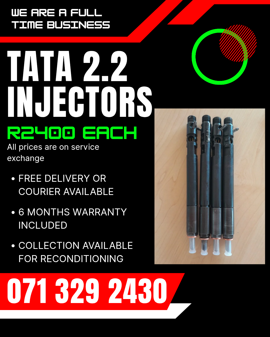 TATA 2.2 INJECTORS FOR SALE WITH WARRANTY ON - Private Seller TATA 2.2 INJECTORS FOR SALE WITH WARRANTY ON - Private Seller