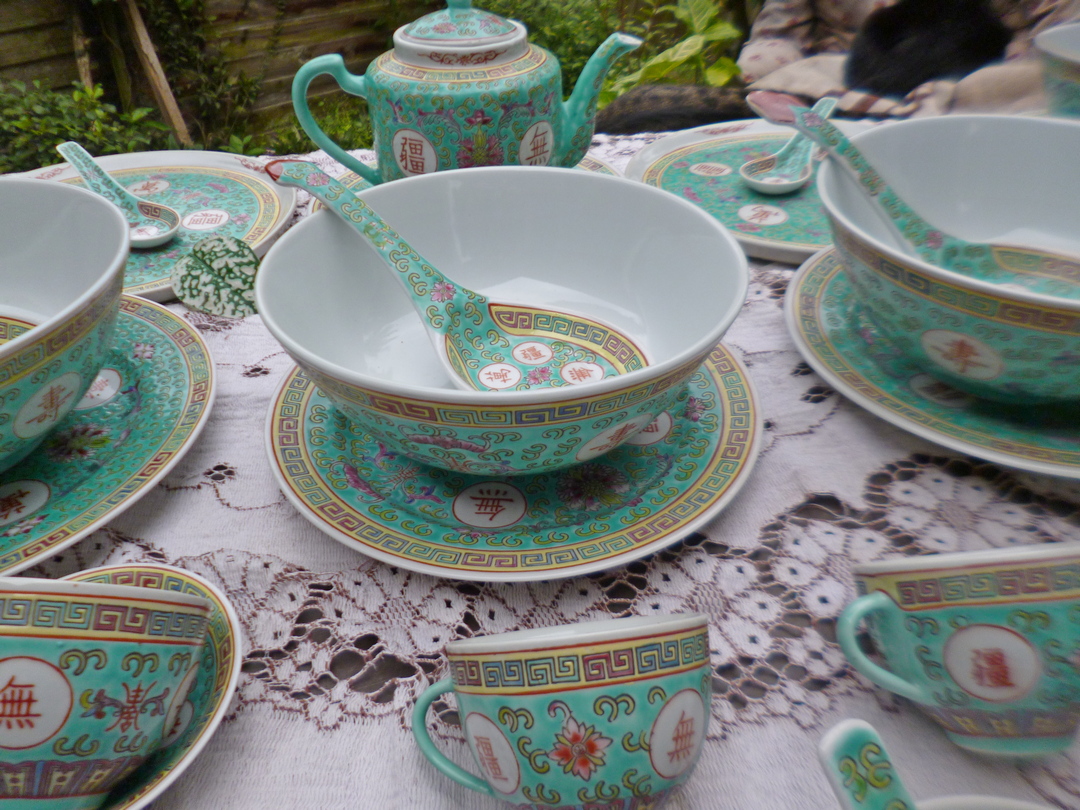 48 Piece Vintage Chinese Tea Set