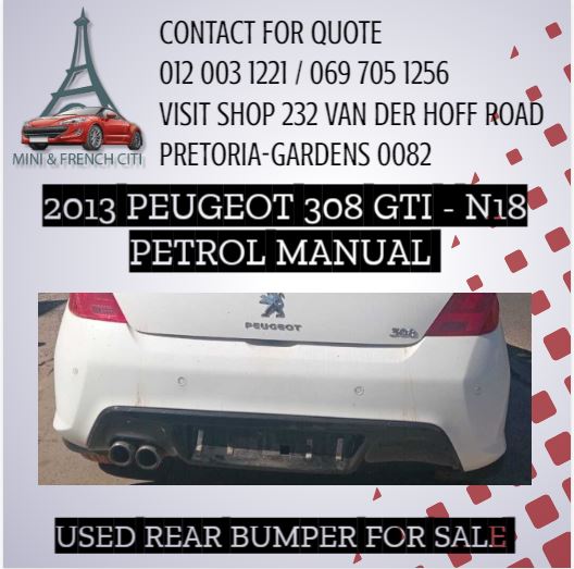 USED REAR BUMPER – PEUGEOT 308 GTI - Private Seller