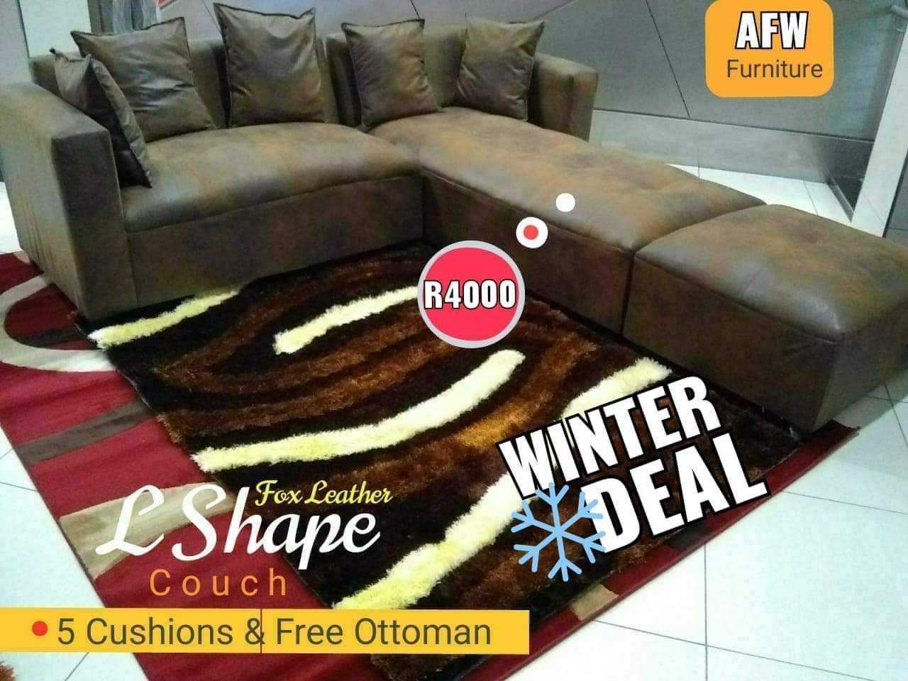 Brown Material L Shape Corner Couch Junk Mail